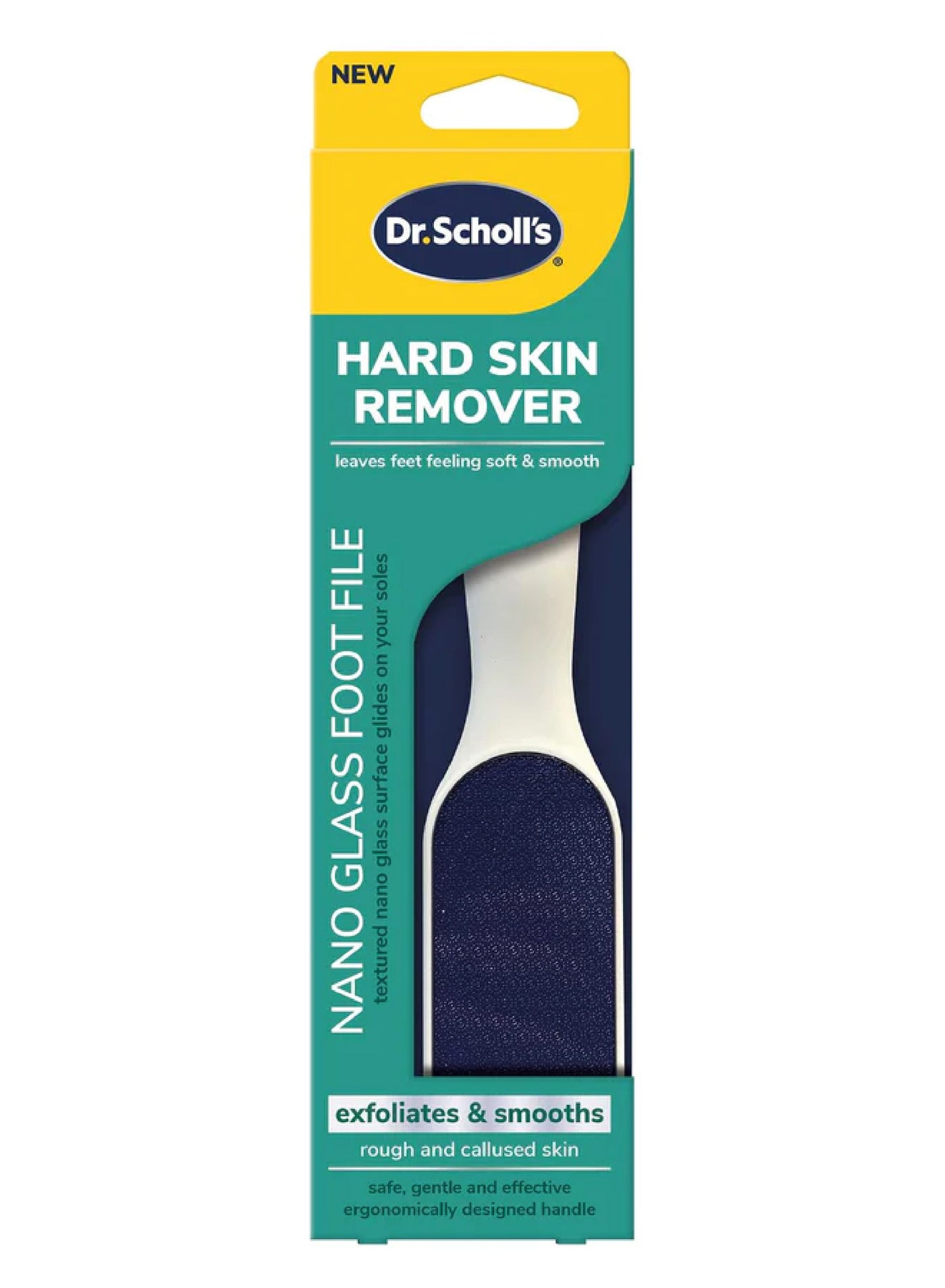 Hard Skin Remover Nano Glass Foot File - Gently Exfoliates & Smooths Callused Skin on Wet or Dry Feet for Soft Results