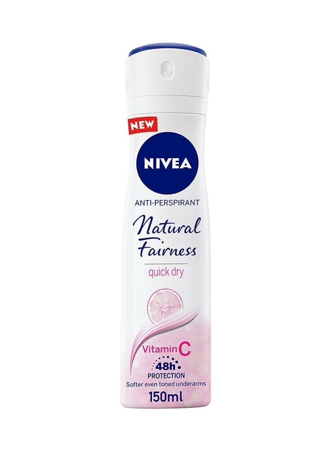 Natural Fairness Antiperspirant For Women, Spray, 150ml