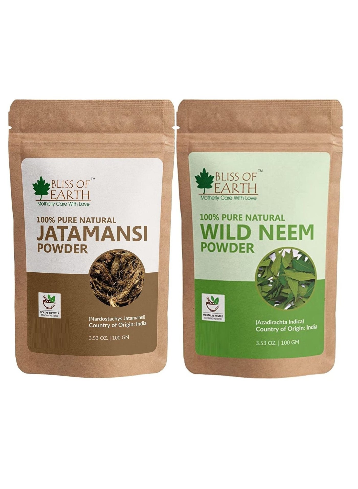 Bliss Of Earth Pure Natural Jatamansi Powder Neem Leaves Powder 100 Gm Pack Of 2