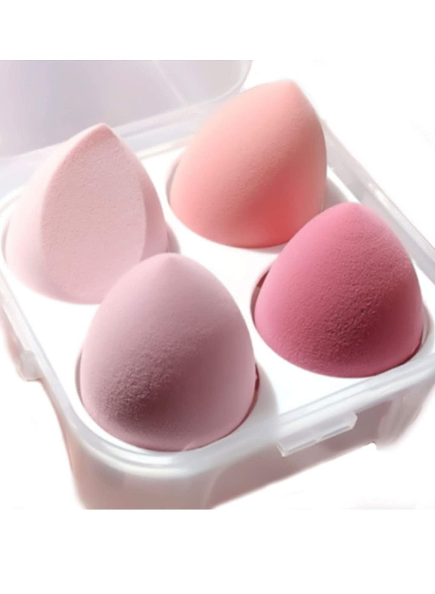 ORiTi Makeup Sponge Set 4pcs Blender Multi-colored Beauty Foundation Blending Sponge for Liquid, Cream, and Powder Dry & Wet Use Makeup Sponge Egg (Pink)
