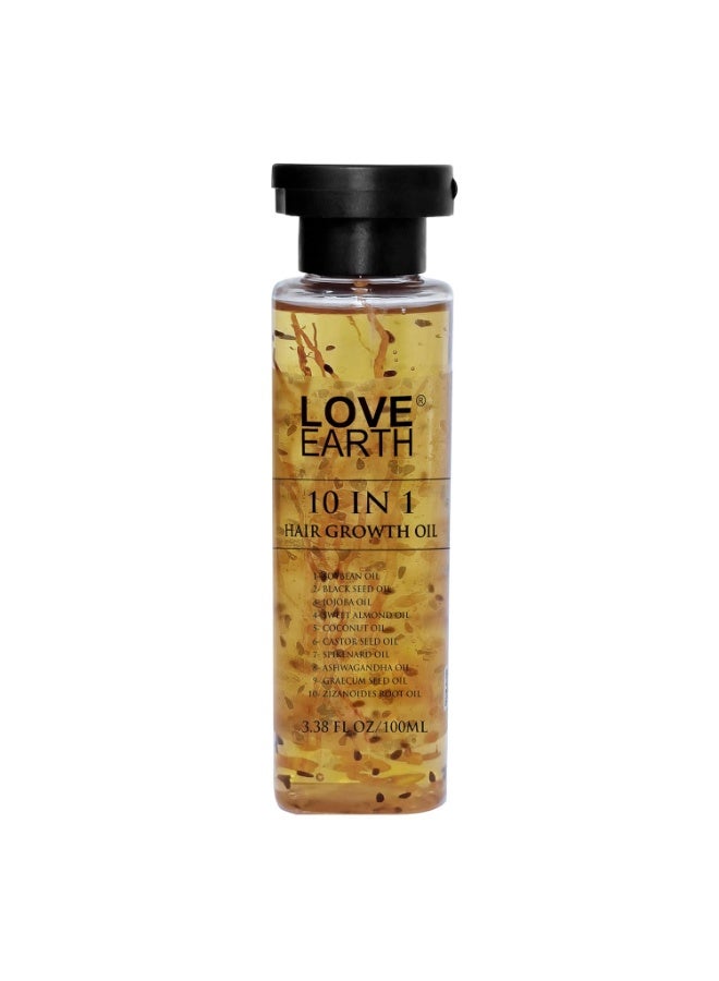 10 In 1 Hair Growth Oil|Soybean Oil, Black Seed Oil, Jojoba Oil, Sweet Almond Oil, Coconut Oil, Castor Seed Oil, Spikenard Oil, Ashwagandha Oil, Graecum Seed Oil, Zizanoides Root Oil|100ml