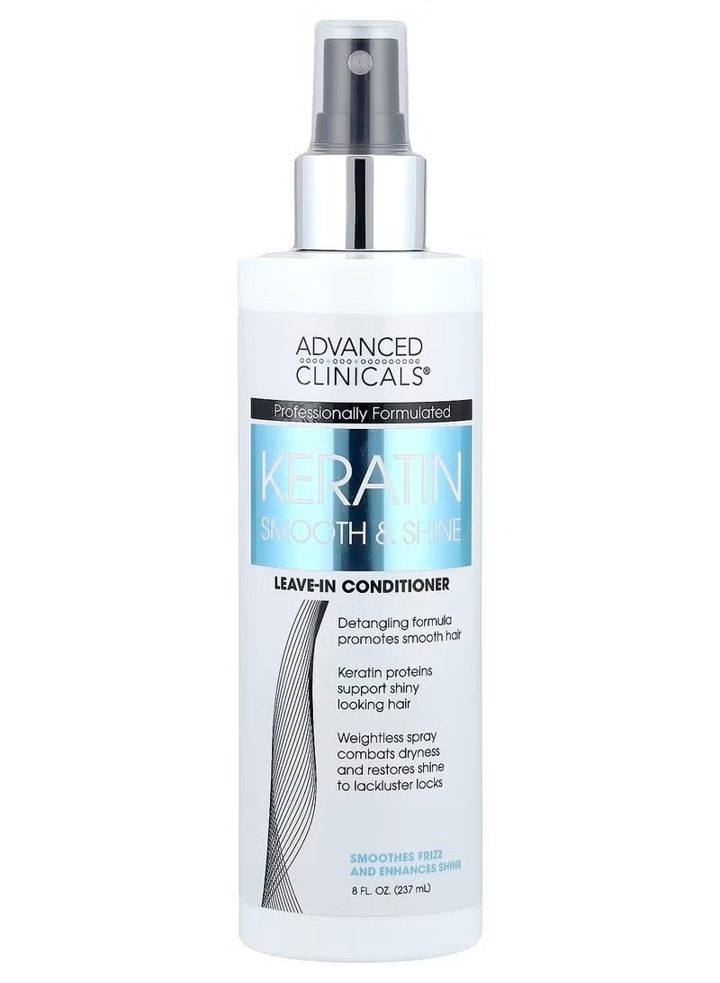 Advanced Clinicals, Keratin Smooth & Shine, Leave-In Conditioner, 8 fl oz (237 ml)