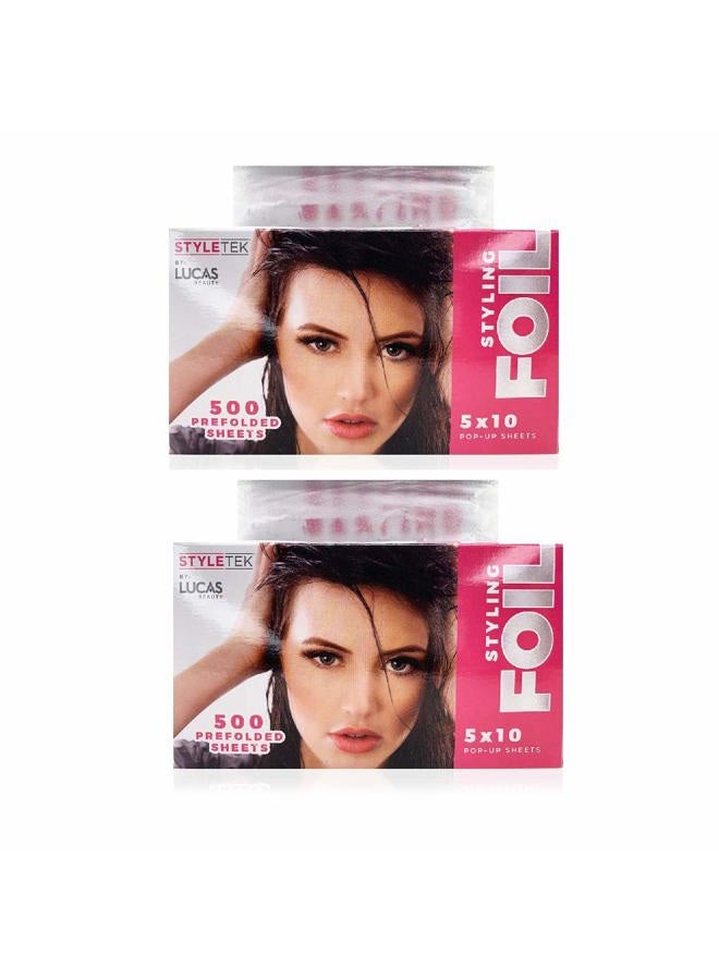 Salon Textured Foil 5" x 10" 500 Prefolded Sheets HC-06115-500 (2 Pack)