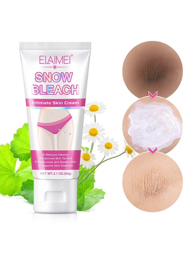 Snow Bleach Cream For Sark Spot Remover For Body, Intimate Areas, Underarm, Neck, Armpit, Knees, Elbows, Dark Spot Remover Cream, Skin Lightening Bleaching Cream For Face And Body 60g