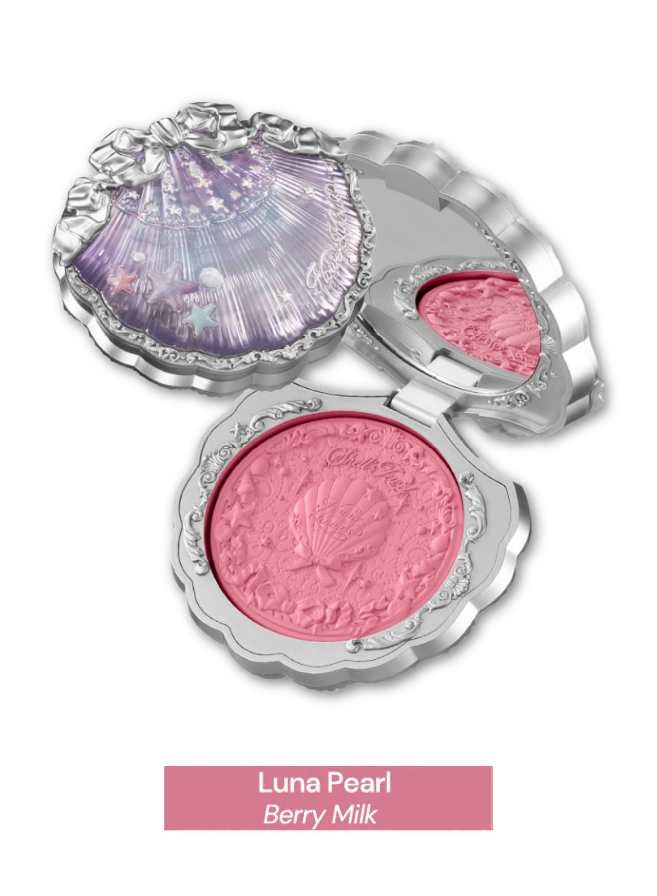 Shell's Jewel Silk Satin Blush – Long-Lasting Cheek & Highlight Duo with Vitamin E - 02 Luna Pearl