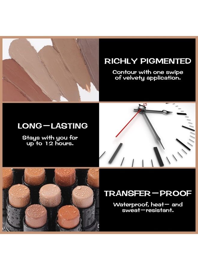 Cream Contour Stick, Matte Bronzer Stick, Professional Face Shaping & Contouring Stick Makeup, Easy to Apply with Buildable Coverage, Long Lasting & Waterproof, MOCHA