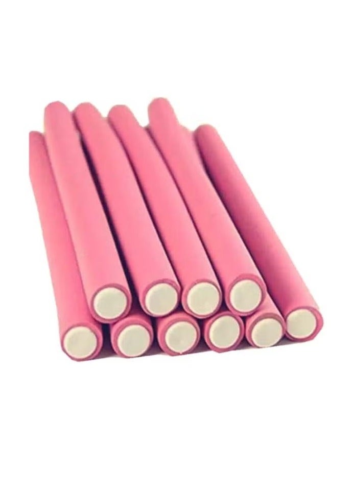 10 Piece Roller Hair Curler Stick Pink 24cm