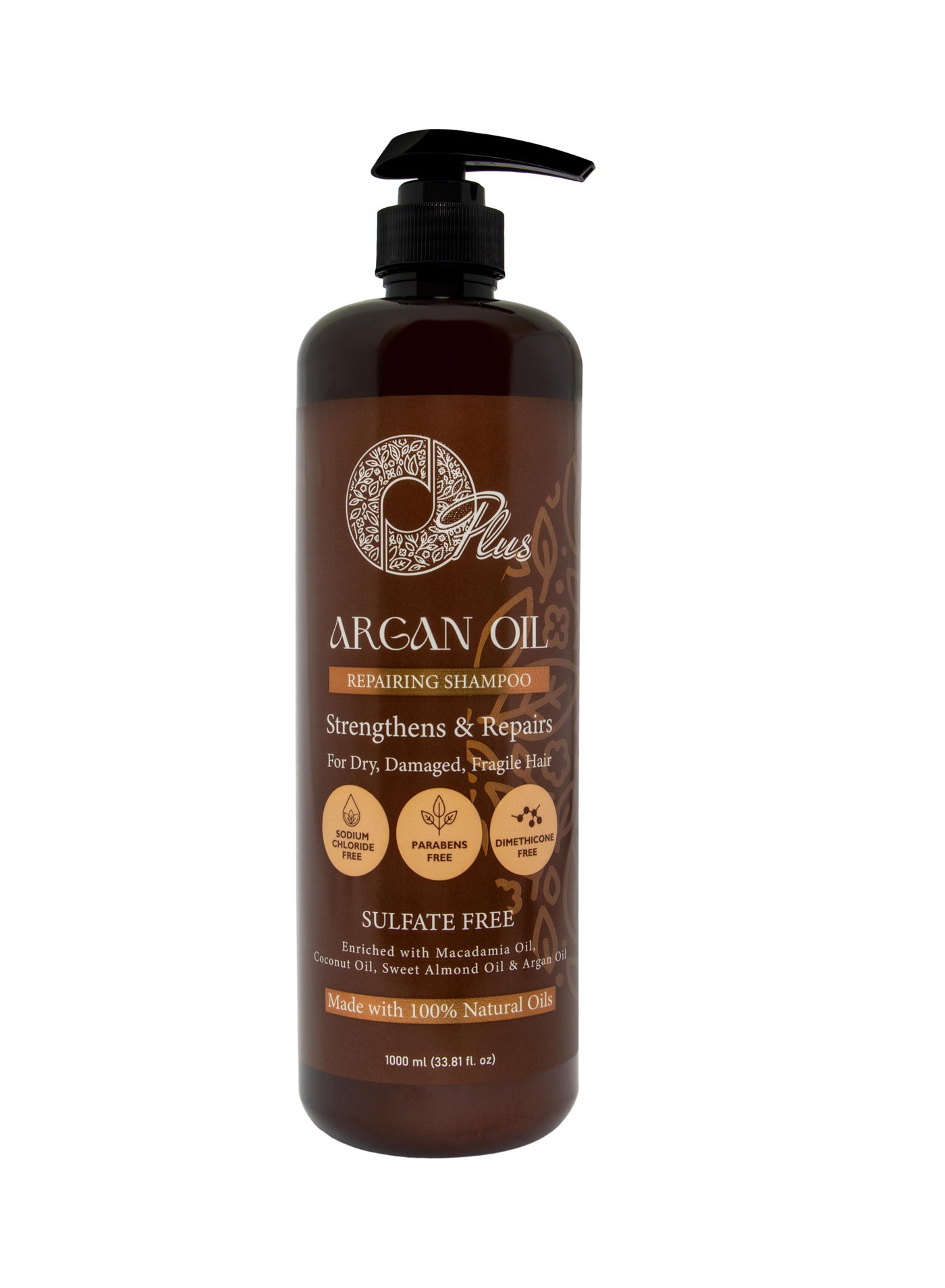 OPlus Sulfate-Free Argan Oil Shampoo 1000ml - Heat & UV Protection
