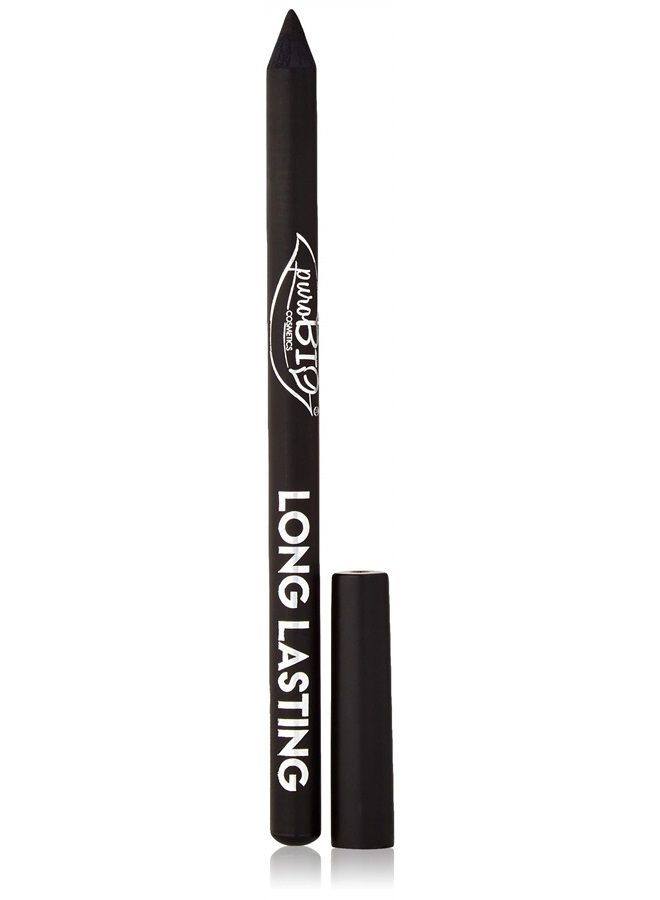 PuroBIO Certified ORGANIC High-pigmented and Long-Lasting Extra Black Eyeliner. Made with Coconut, Jojoba, Avocado, Baobab Oil, Vitamin E. ORGANIC.VEGAN. CRUELTY-FREE.NICKEL TESTED, MADE IN ITALY