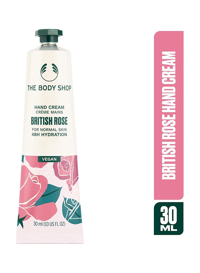 British Rose Hand Cream – Nourishing & Hydrating Hand Moisturiser with Rose Extract & Shea Butter, 48hr Moisture, Non-Greasy & Fast-Absorbing, Floral Scent, Vegan, 30ml - image 2