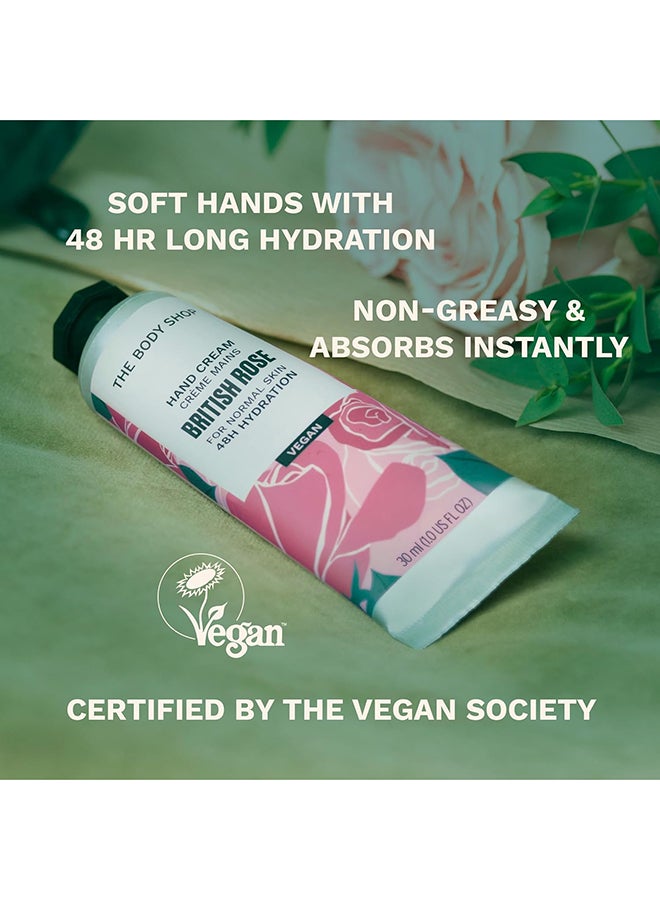 British Rose Hand Cream – Nourishing & Hydrating Hand Moisturiser with Rose Extract & Shea Butter, 48hr Moisture, Non-Greasy & Fast-Absorbing, Floral Scent, Vegan, 30ml - image 3