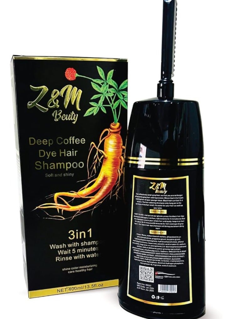 Z&M Deep Coffee Dye Hair Shampoo - 400 ml