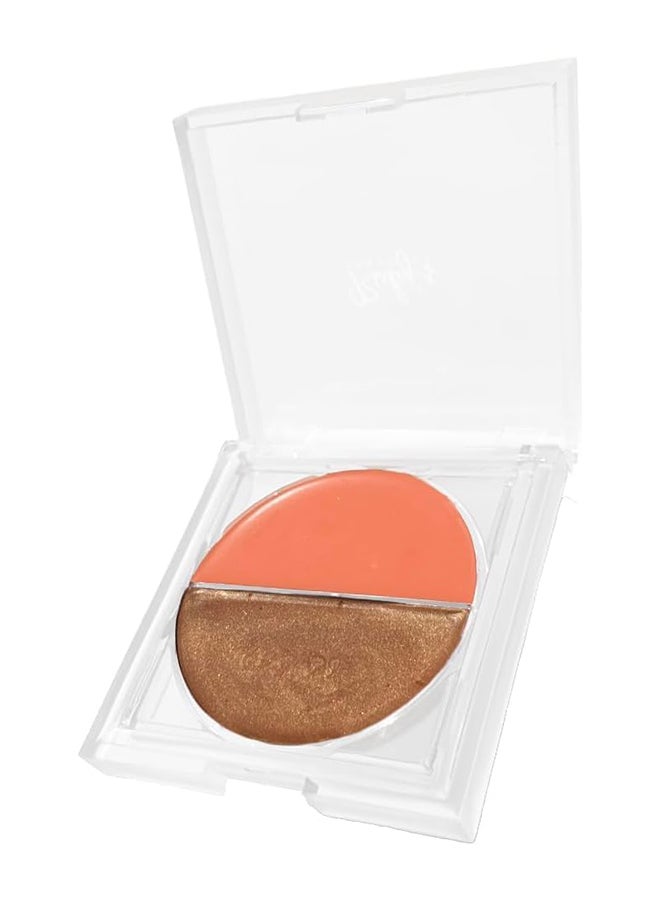 Pack Of 1 Blush For Cheeks Natural Cream, Highlighter Duo Palette, Suitable For Oily, Dry, Tan Plus Bronze, 9G