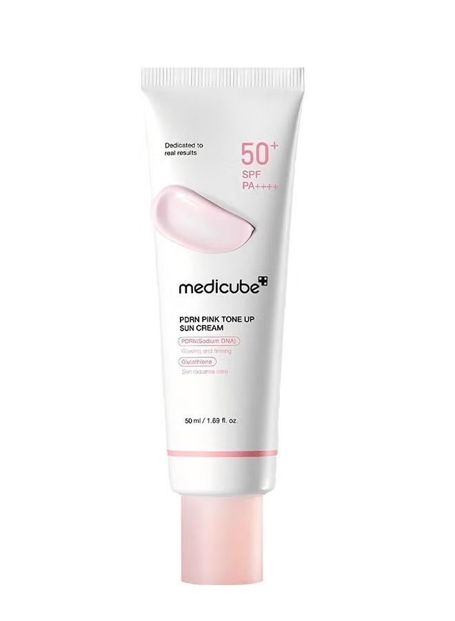 Medicube PDRN Pink Tone Up Sun Cream SPF50+ PA++++ 50ml,Multi-functional Sun Care with PDRN, Pink Collagen and Niacinamide,Uneven Skin Tone,Enhances Radiance,Lightweight,Non-greasy Sunscreen 1.69 fl.oz./50ml
