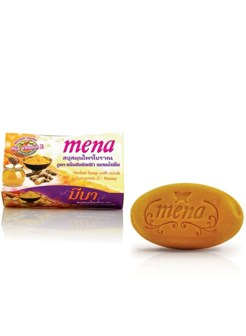 MENA HERBAL SOAP WITH SCRUB CURCUMIN & HONEY 100 g