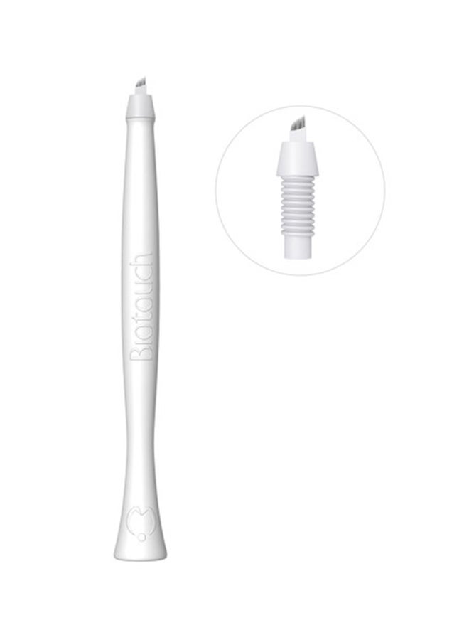 Feather Touch Disposable White Pen With 14 Prong Needle 10 Sets Bag