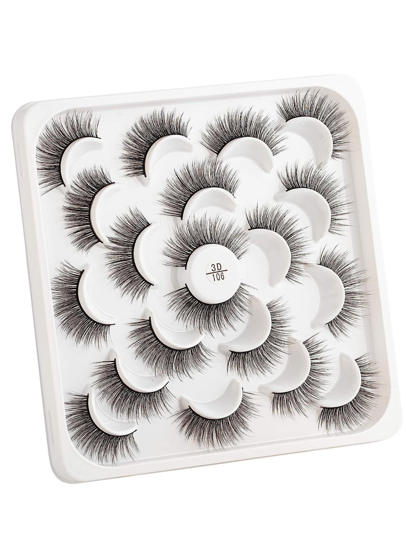 False Eyelashes 10 Pairs Black Natural Full Eyelash for Women Easy to Stick on Upper Lash Line