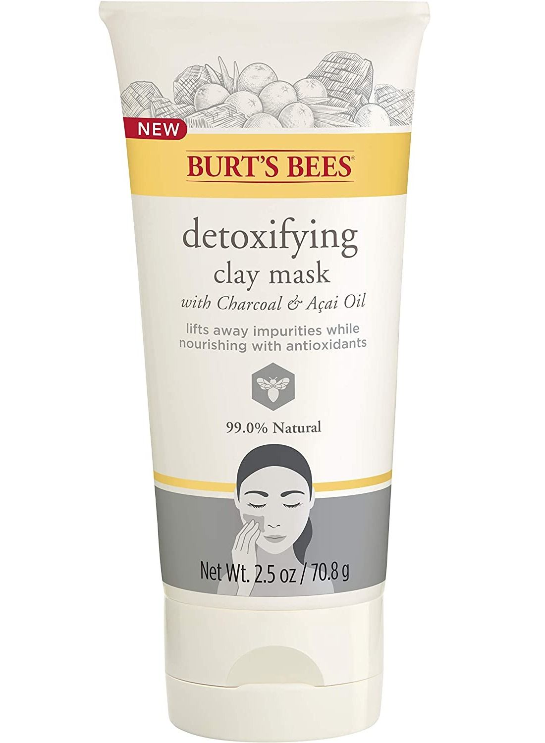 Burts Bees Detoxifying Clay Mask for Unisex 2.5 oz Mask