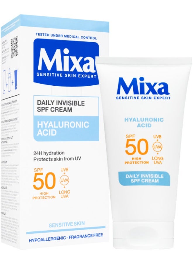 Sensitive Skin Expert Daily Invisibl SPF Cream With Hyaluronic Acid 24H Hydration Protects Skin From UV With Spf 50 50 ml