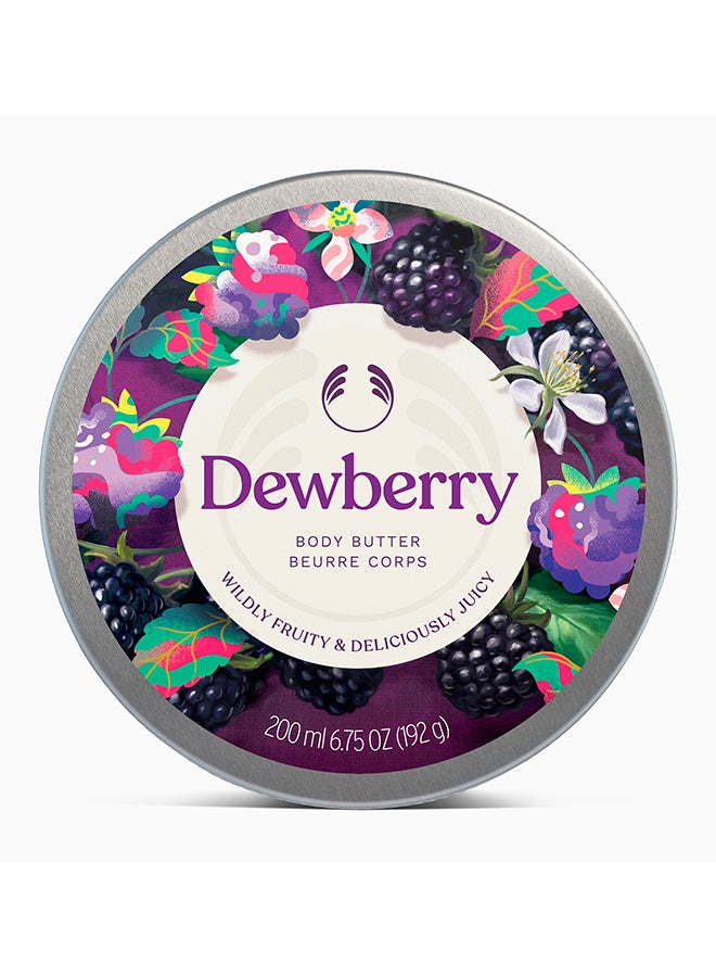 The Body Shop Dewberry Body Butter 50ml – Travel Size Softness for Rough Skin, Cocoa Butter, Rich Cream for Eczema-Prone Skin Relief 50ml