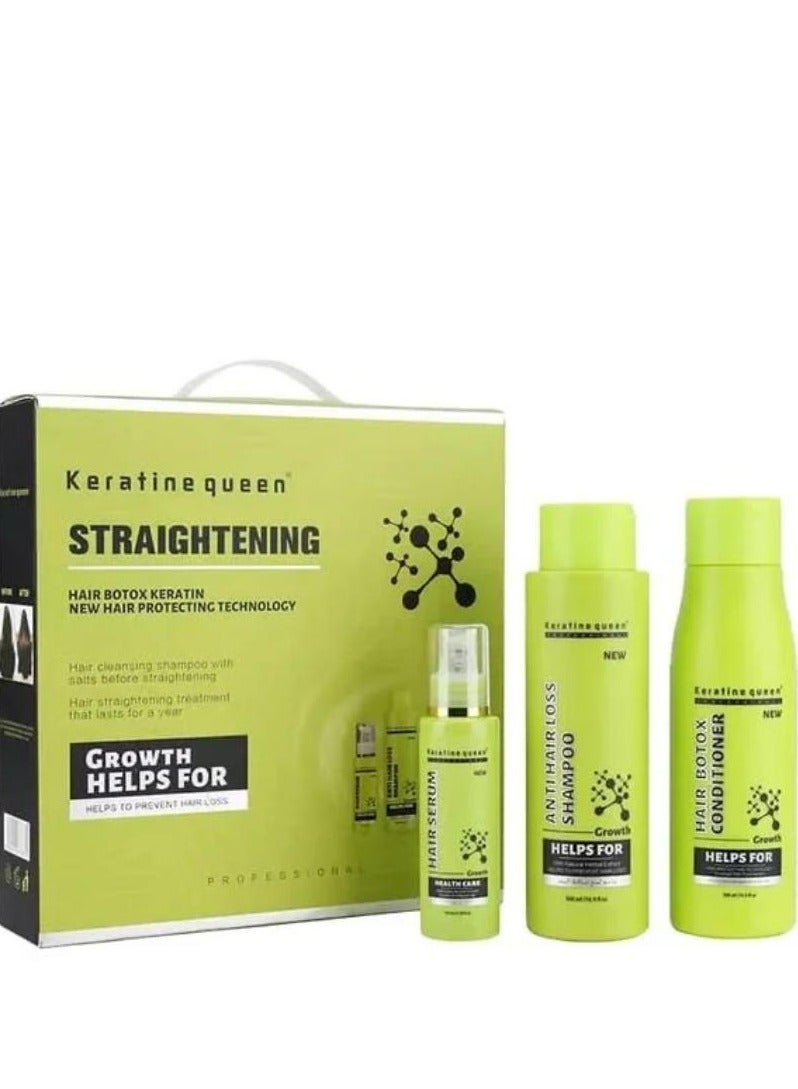 Hair Botox Keratin New Hair Protecting Technology Straightening Hair Serum Shampoo Conditioner Set