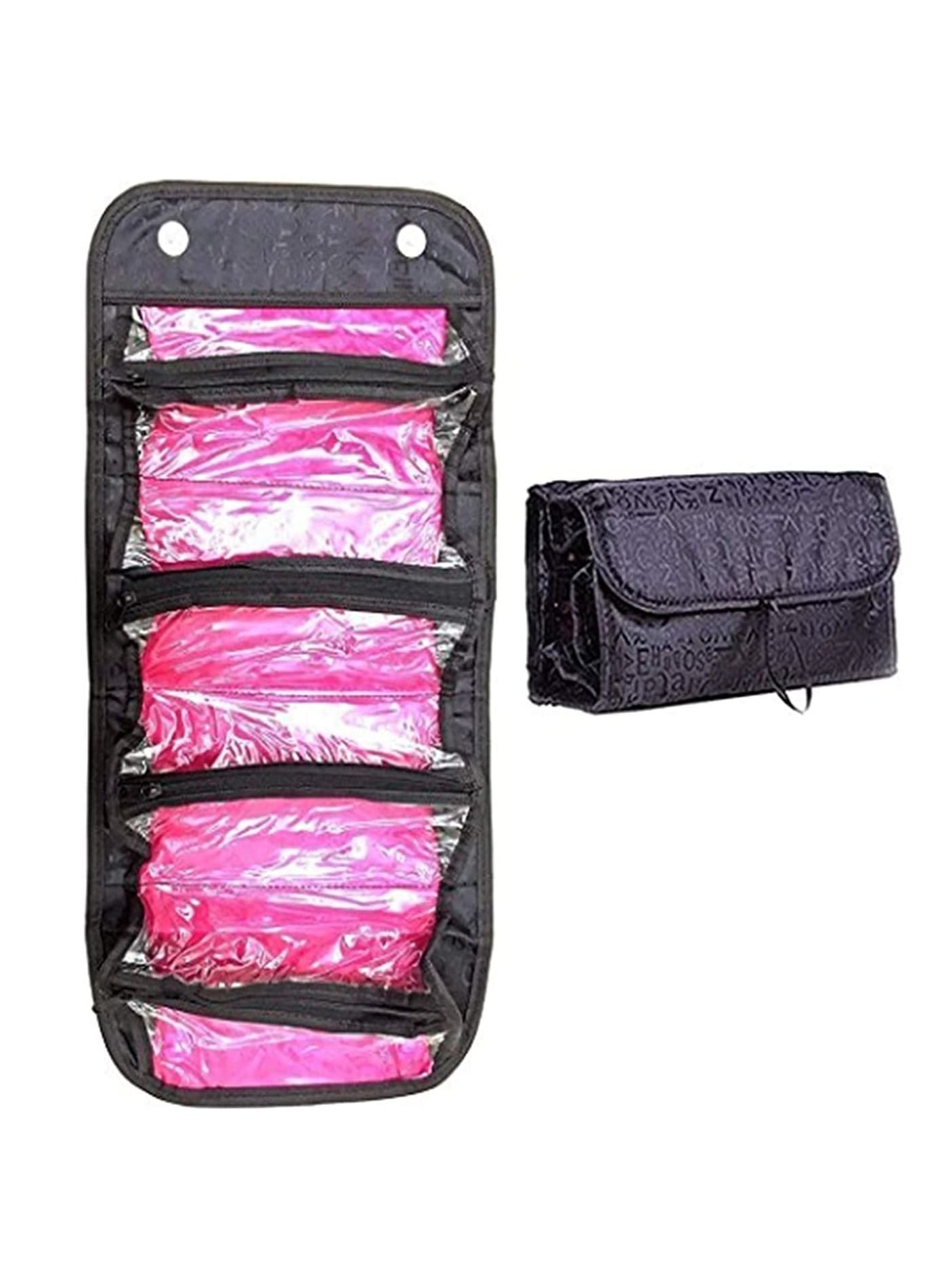 Roll N Go Toiletry Organizer Black/Pink