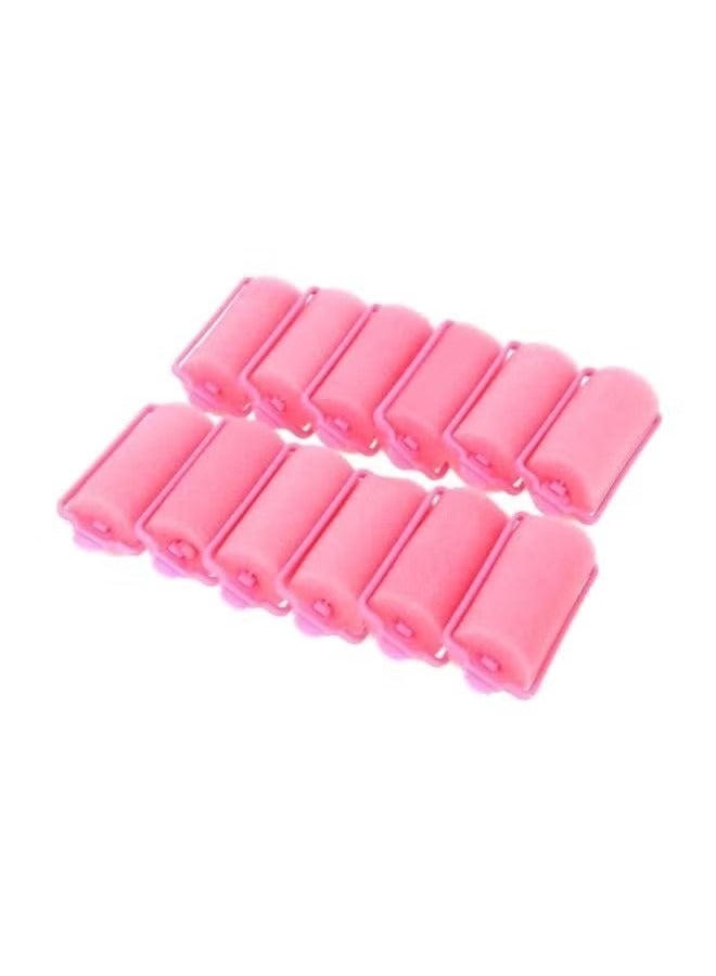 12 Piece Cushion Hair Styling Roller Set Pink