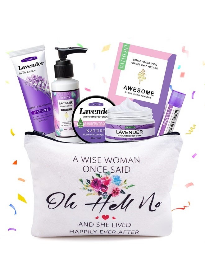 Birthday Gifts for Women Best Friends Gifts Sets Women Travel Size Toiletries Kit Travel Essentials for Women Self Care Gifts for Best Friends,Mom, Teacher,Grandma Lavender Gifts for Her
