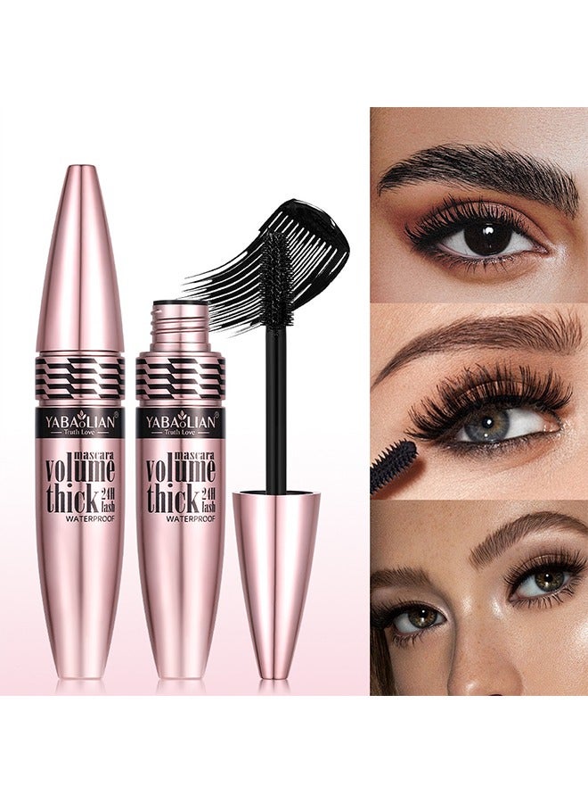 Mascara Volume Thick 24H Lash Waterproof-3D Mascara, Non Smudging, Long Lasting Thick Mascara,Smudge-Proof Mascara Long-Lasting No Flaking Natural No Clumping, All Day Exquisitely Full (Black)