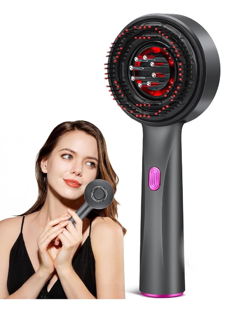 3-in-1 Electric Scalp Massager & Hair Oil Applicator Brush – IPX7 Waterproof Head Massage Tool With Soft Silicone Bristles For Hair Growth, Deep Cleaning & Relaxation – Rechargeable Hair Scrubber For Home, Travel & Gift Use – Black