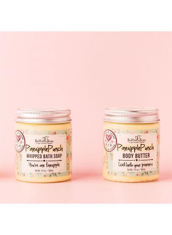 Bella & Bear Pineapple Body Butter, Hydrating Formula - Vegan Travel Size, 3.4oz' (3.4 oz)