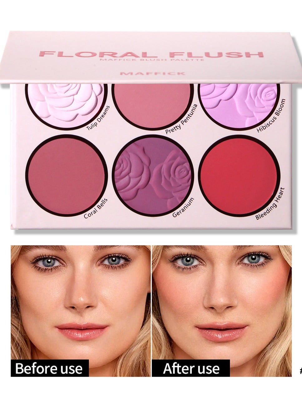 Maffick 8-Color Blush Palette,Eyeshadow Palette-Matte Pearl Finish for Diversified Vibrant Looks