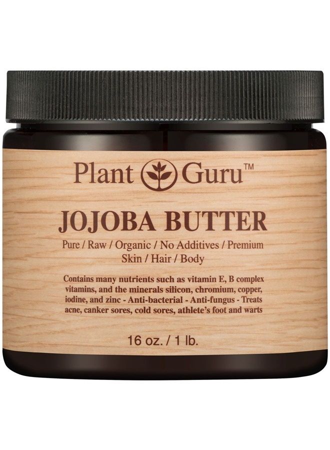Jojoba Body Butter 16 oz. 100% Pure Raw Fresh Natural Cold Pressed. Skin Body and Hair Moisturizer, DIY Creams, Balms, Lotions, Soaps.