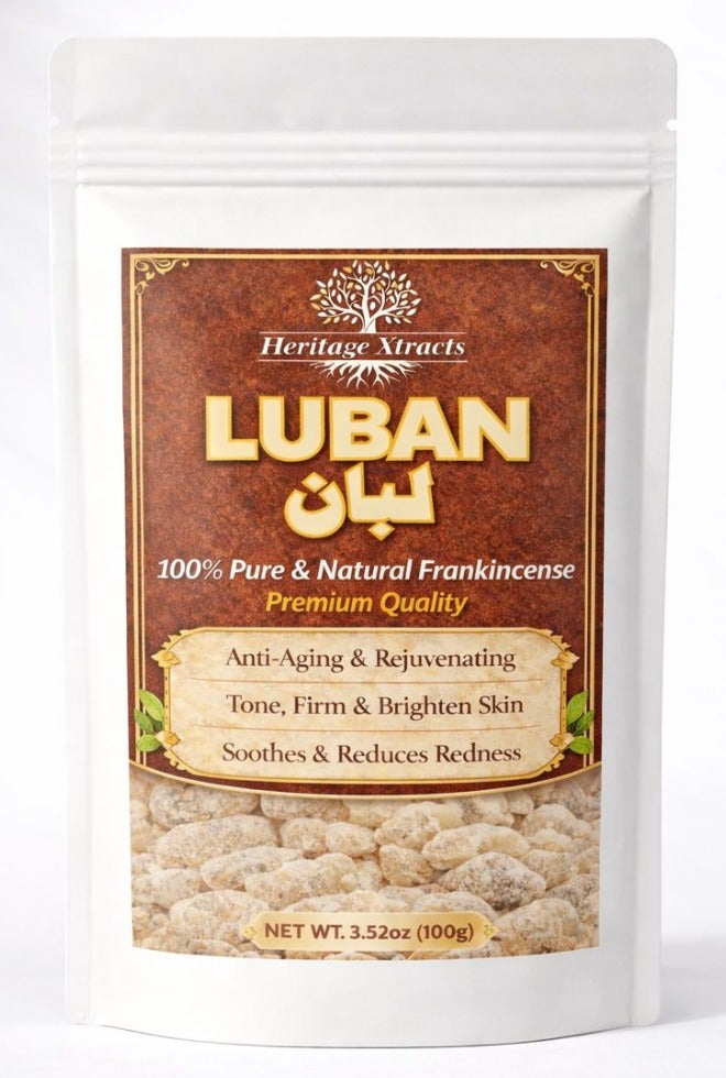Premium Quality Organic Frankincense Luban - 100% Pure & Natural Resin for Skin Care, Aromatherapy, Stress Relief & Anti-Aging Benefits - 100g