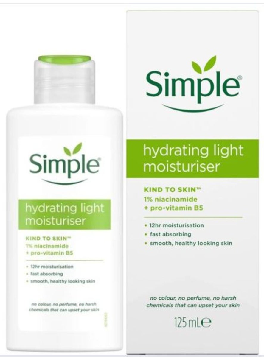 Simple Kind to Skin Hydrating Light Moisturiser  for 12 hour moisturisation 125 ml