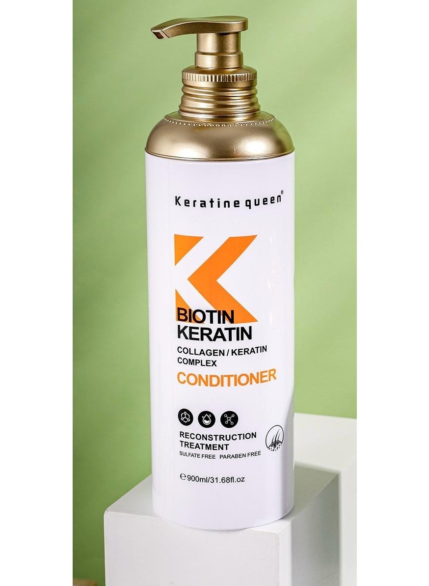 Keratine Queen Biotin Keratin Collagen / Keratin Complex Hair Reconstruction Treatment Conditioner 900ml