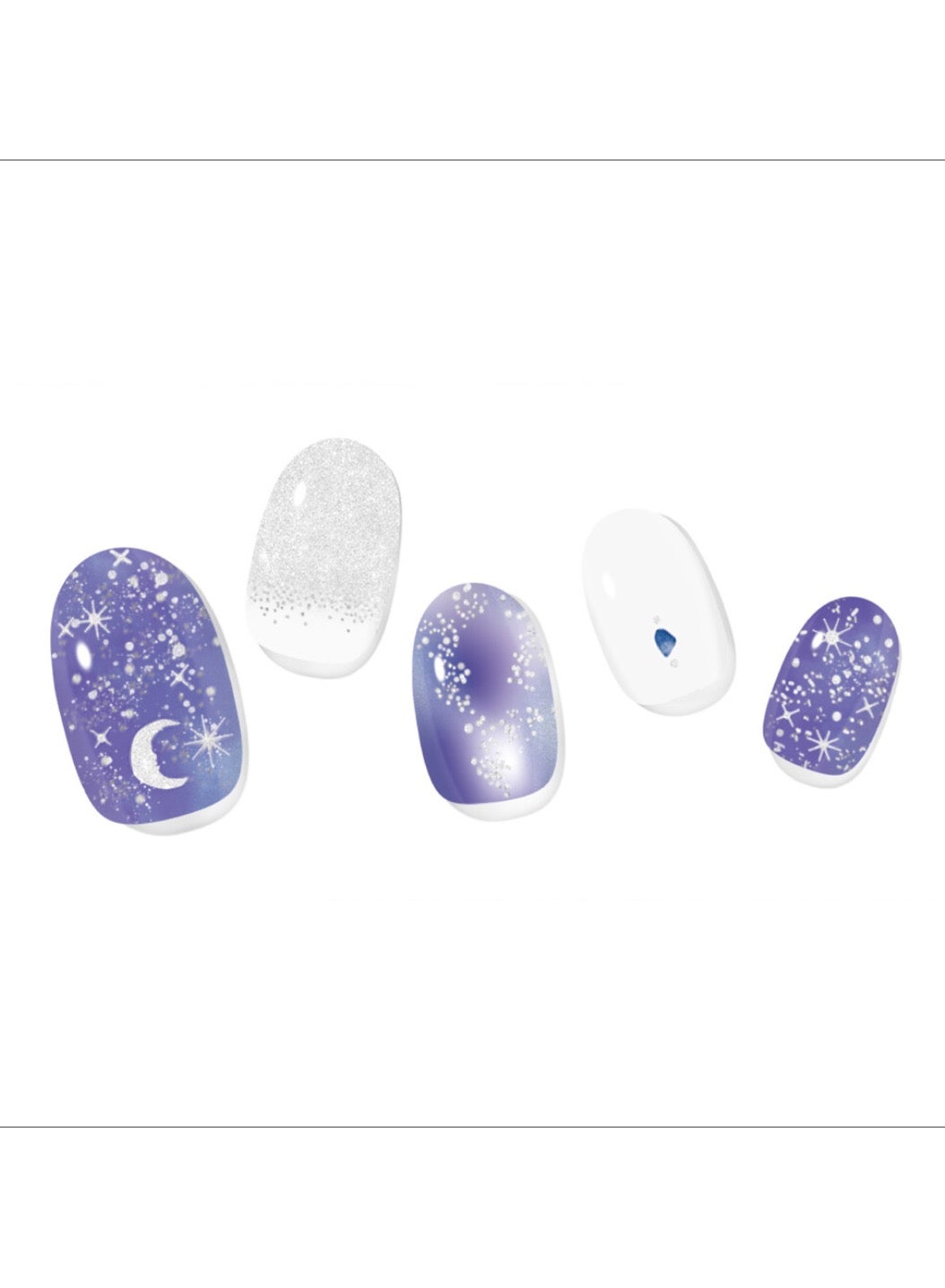 Moon in Cobalt Korean  Piece of Nail Art with Genuine Swarovski Crystals – Elegant, Long-Lasting Manicure
