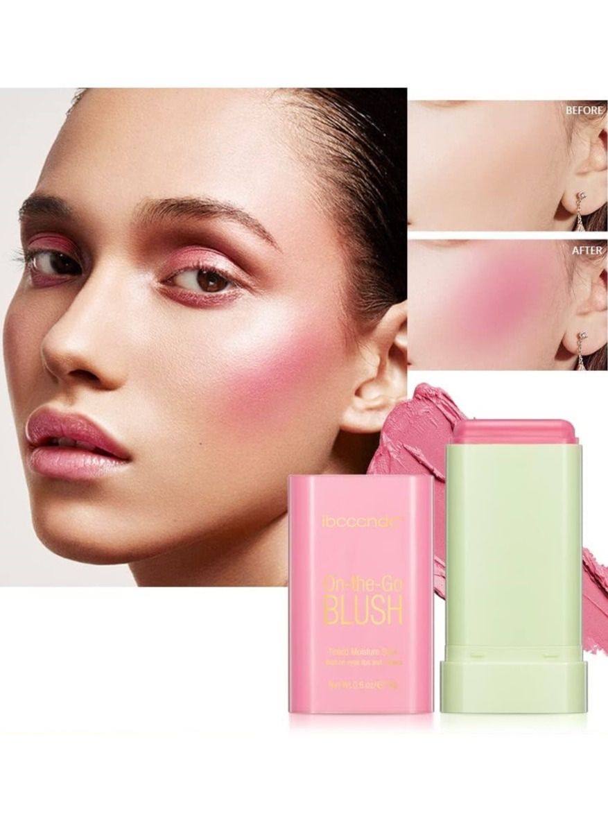 Multi Use On The Go Makeup Blush Stick Liquid Blush for Cheeks Cream Matte Blush Liquid Natural Looking Waterproof Lightweight Breathable Feel  Long Wearing Dewy Finish Makeup Blusher 19g