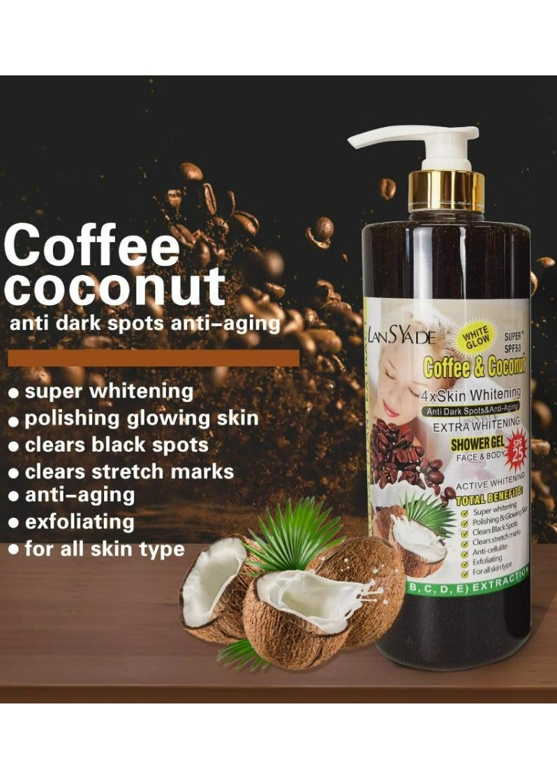 Coffee And Coconut Scrub Body Wash And Shower Gel 500 ML