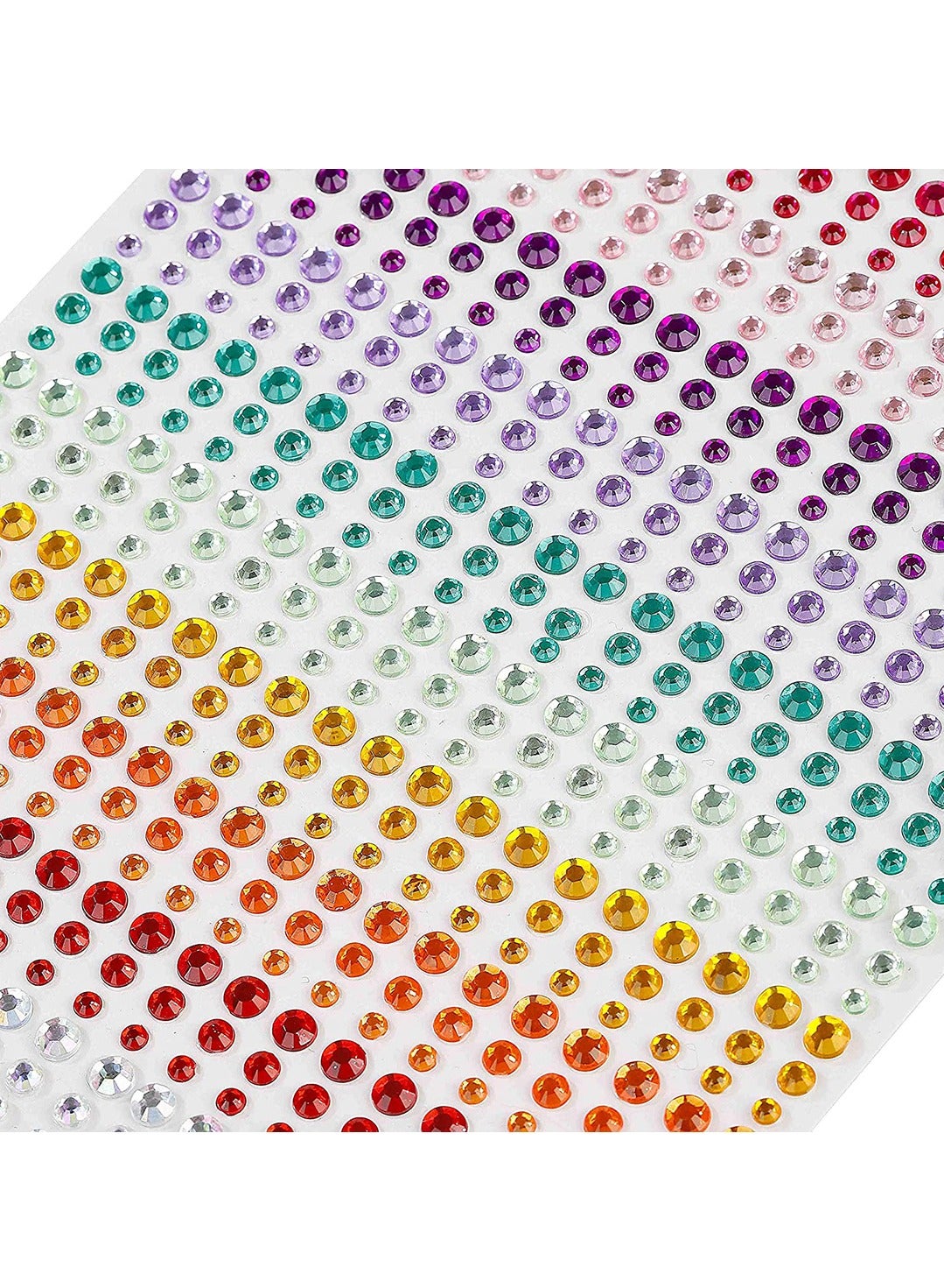 Crystal Gem Stickers Rhinestone Self Adhesive Jewels Sticker for Face Eyes Nails Kids DIY Craft Cards Embellishment Diamond Decorations 15 Colors 3 Sizes 900PCS