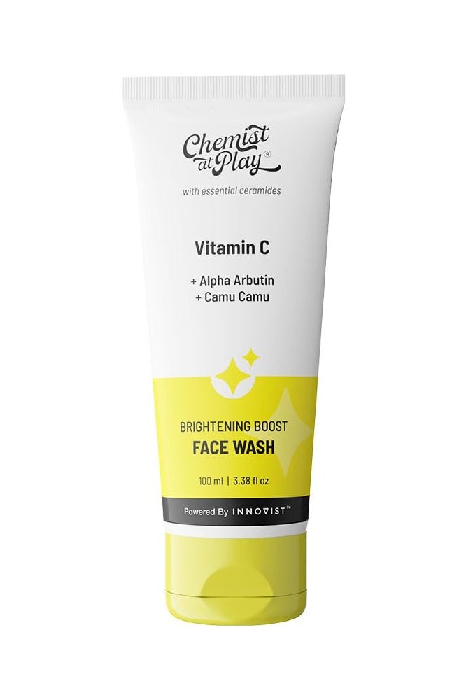 Chemist at Play 30x Vitamin C Face Wash Cleans Oil and Dirt Fades Dark Spots Improves Radiance For All Skin Types For Men and Women Vegan SLS and Paraben Free 100 ml