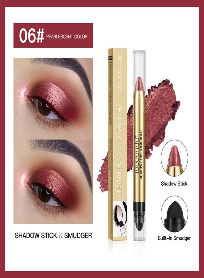 Double Head Eyeshadow Stick,Earth Toning Eyeshadow Pen,Keep Shiny Eye Makeup No.06