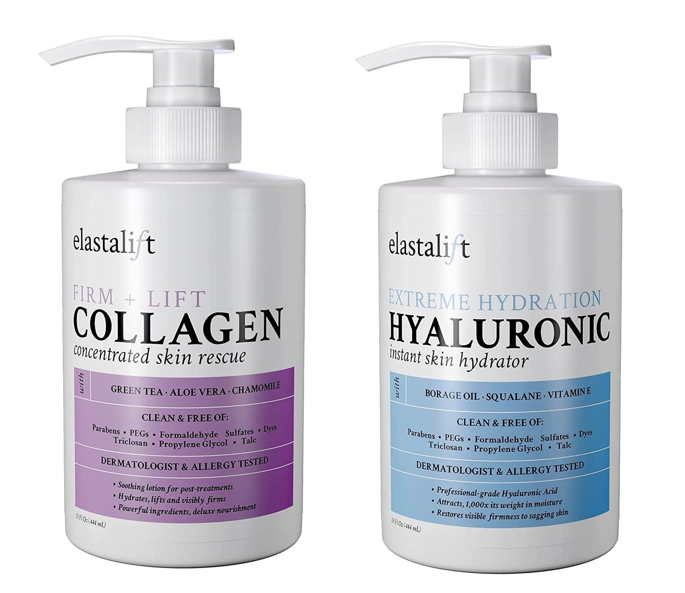 Elastalift Hyaluronic Acid Moisturizer Body Lotion | Anti Aging Skin Care Body Cream & Face Lotion Diminishes Look Of Wrinkles, Sagging Skin, Crepey Skin, Cellulite, Stretch Marks, & Dry Skin, 2-Pack
