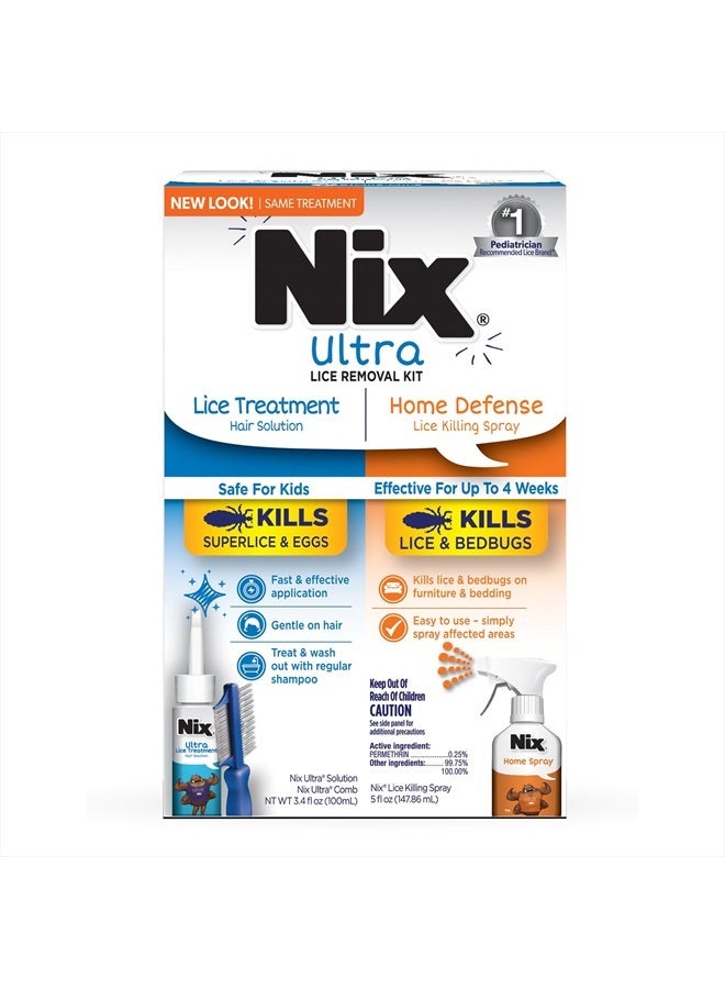 Lice Removal Kit - Lice Treatment Hair Solution and Comb, Home Defense Bedbug and Lice Killing Spray
