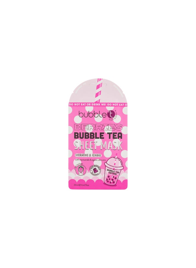 Hydrating Berry Face Sheet Mask with Aloe Vera & Niacinamide - Brightens & Soothes Skin, Reduces Redness for a Radiant Complexion (20 ml)