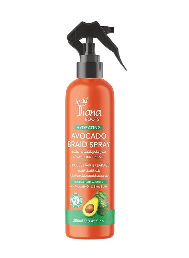 Lady Diana Roots Hydrating Avocado & Shea Butter Braid Spray - 250ml Nourishing Spray for Braids and Twists