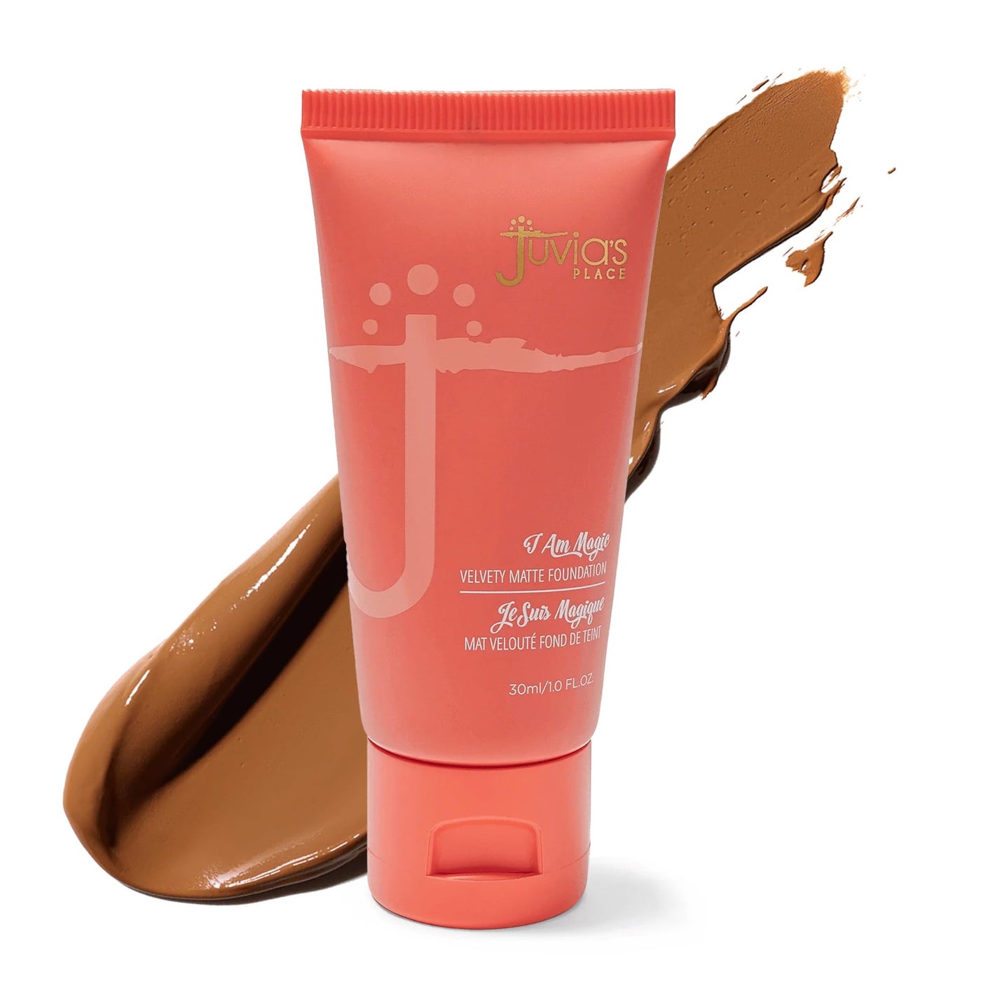 Juvia's Place I Am Magic Velvety Matte Liquid Foundation 200 - Kenya - Deep Dark w/Warm Golden Undertone, Makeup Foundation Full Coverage, Lightweight, Long Wear, Velvety Matte Finish