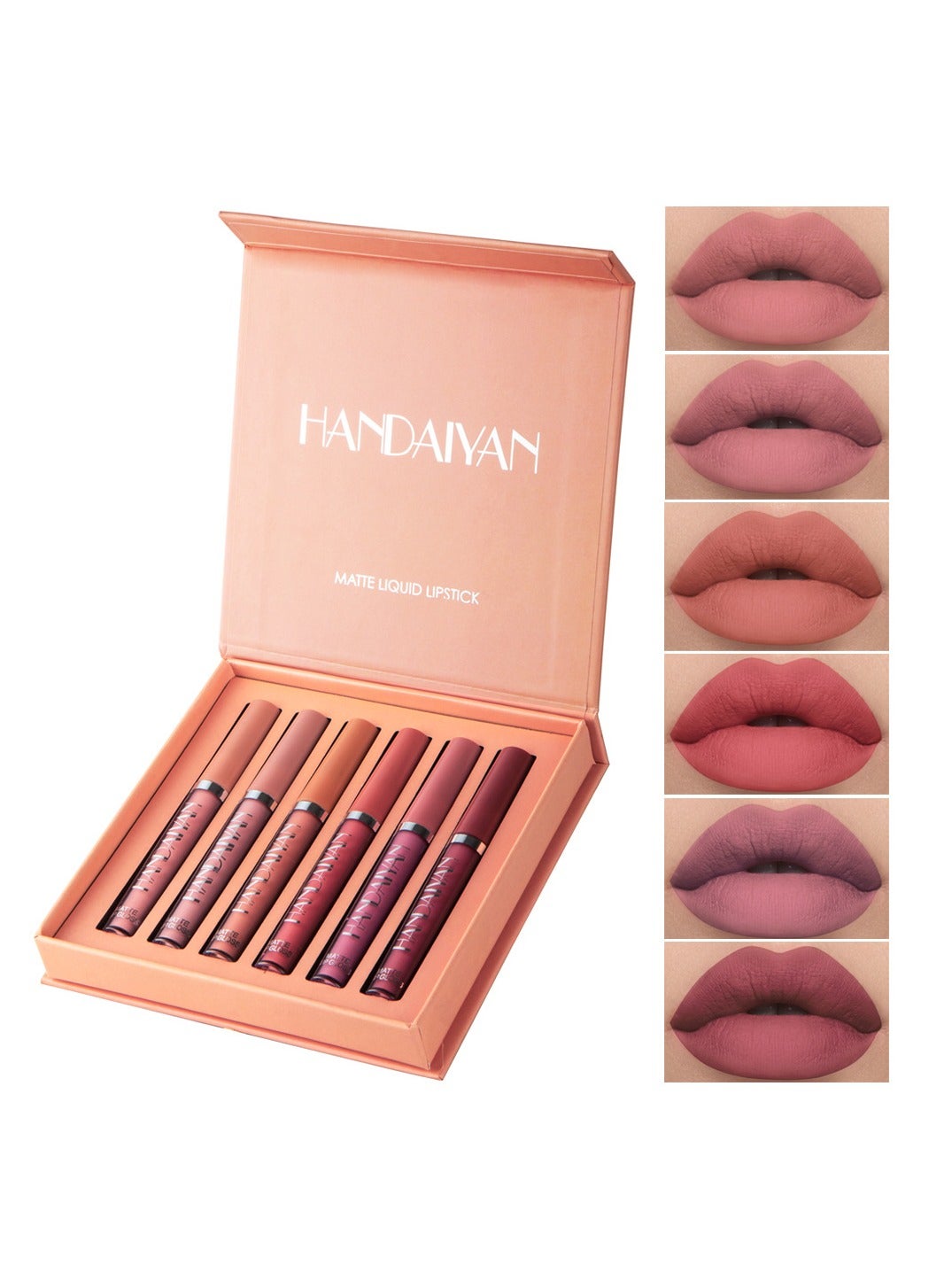 Lipstick Set Matte Liquid 6 Colors Long Lasting Waterproof for Women Highly Pigment Velvety Nude Super Stay Soft Hydrating & Lightweight Professional Moisturizing Makeup Lips Gift