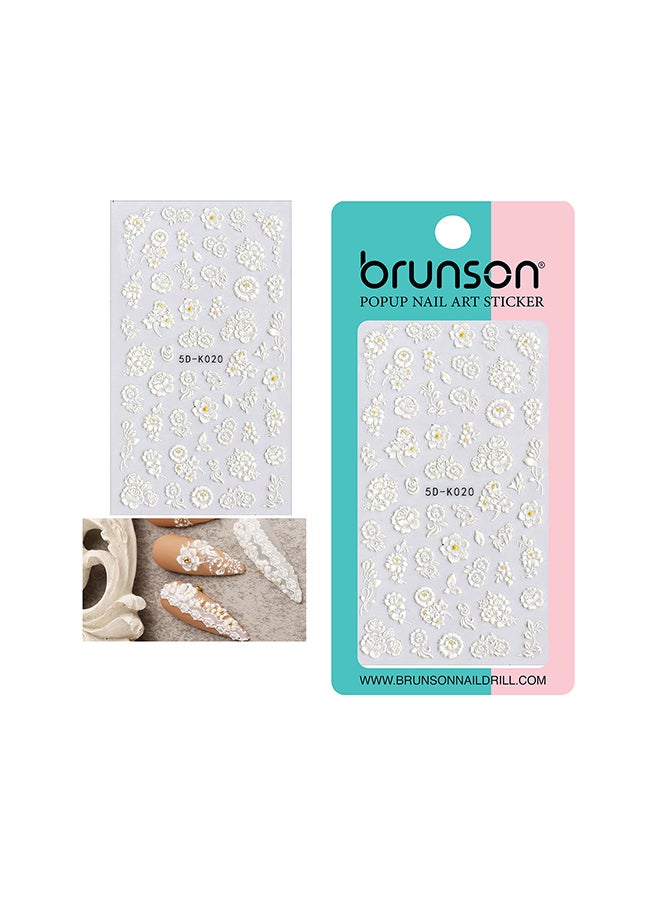 5D Flower Decals Exquisite Self Adhesive Nail Art Decoration Stickers 5D-k020