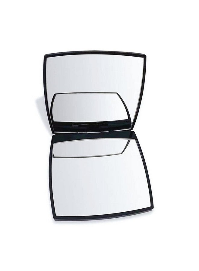 Fashion Compact Cosmetic Mirror Elegant Compact Purses Makeup Mirror Small Compact Mirror 2 X 1 Magnification Square Perfect For Pursestravel Black